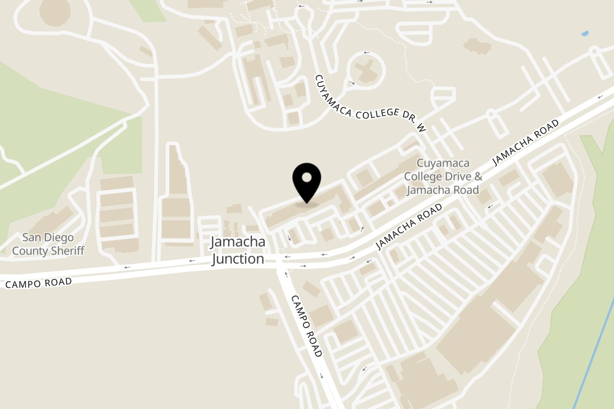 Map showing the location of Roger's Pizzerolo on 2990 Jamacha Rd #102 in El Cajon